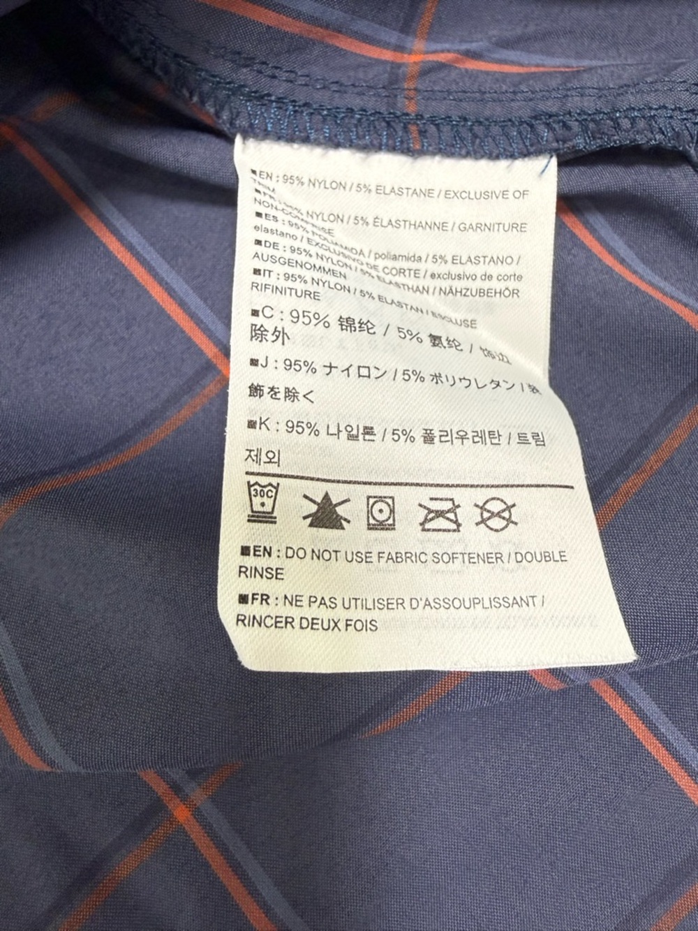 Arc'teryx Navy Button-Down Shirt with orange Windowpane - Picture 5 of 5